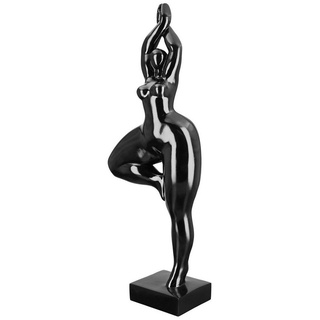 Gilde große Deko Figur XL Skulptur Ballerina - hergestellt aus Kunstharz - Deko Wohnzimmer Geschenk Geburtstagsgeschenk - Farbe: Schwarz glänzend - Höhe 52 cm