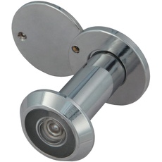 Amig - Türspion | Super-Winkellinse | für Eingangstüren innen und draußen | Chrom-Glanz Farbe | Stahl | Maße: Durchmesser 14 mm | Türstärke 35-60 mm