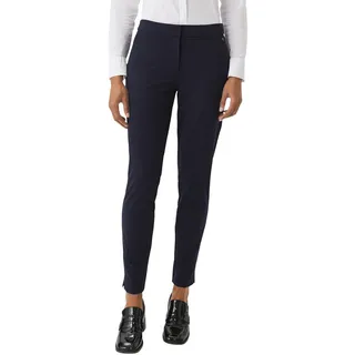 Anzughose COMMA, Damen, Gr. 46, N-Gr, blau (navy), Stoff, Obermaterial: 48% Polyamid, 42% Viskose, 10% Elasthan, unifarben, slim fit knöchelfrei, Hosen Anzughose, mit Viskose und Slim fit