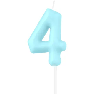 Macaron Blau Zahl 4 Kerzen, Blau 4th Geburtstag Kerzen, Macaron Happy Birthday Kerze für Kuchen, süße Kuchendekoration, Macaron Blau Cake Topper für Mädchen Jungen Geburtstagsdekorationen