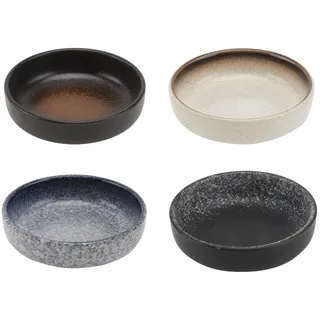 Cabilock 4 Stück japanische Keramik-Teller, Sushi-Teller, Anti- -Schale, Keramik-Teller, die Individuell servieren, Portionierung Tassen Ramekins für die