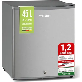STILLSTERN Mini-Kühlschrank Getränkekühlschrank 45 l 45 cm hoch Silber