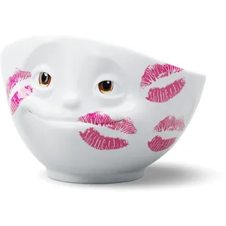FIFTYEIGHT PRODUCTS / Schale Movie Edition„Geküsst“ (Porzellan, 500 ml, weiß mit Rot, Made in Germany)