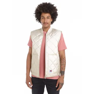 Tommy Jeans Steppweste »TJM REG ENTRY VEST«, mit modischem Rautenmuster, beige