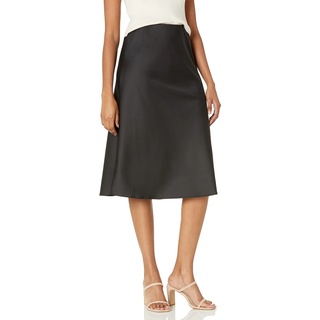 The Drop Damen Maya Rock, seidiger Slip-Skirt-Stil, Schwarz, 5XL Große Größen