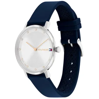 Tommy Hilfiger Pippa Le 35 Mm Damenuhr - White Silver / Light Rose Gold / Blue Silicone - One Size