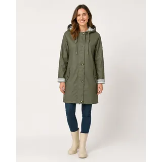 Regenjacke ANKERGLUT "Friesennerz ANKERGLUTZAUBER", Damen, Gr. 36 (S), grün (olive), Web, Obermaterial: 100% Polyurethan. Futter: 100% Polyester, figurumspielend hüftbedeckend, gerader Abschluss mit Druckknopf, Jacken Regenjacke, auch in Großen Größen erhältlich