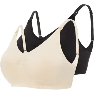 MAMA LICIOUS Mamalicious »MLILJA Feed Me BRA NF 2-p A. Noos, Black/Pack:mellow buff), L-XL