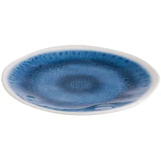 APS 84674 Teller BLUE OCEAN, Ø 21,5 cm, Höhe 2 cm, Melamin, blau/weiß
