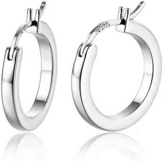 ADRAMATA Silber Creolen für Damen Herren 14K Vergoldete Huggie Creolen Ohrring Hypoallergene Creolen für Damen Silber-20MM