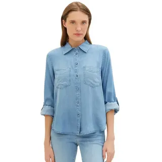 Tom Tailor 1041221 Denim Look Bluse Clean Mid Stone Blue Denim 34
