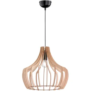Trio Wood 1-flg. 44 cm abstrakt Holzfarben/Schwarz