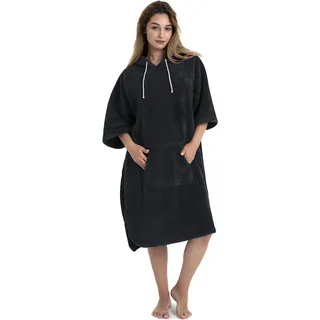 Badeponcho OTTO HOME "Lillou, Surfponcho ideal für Sauna, Spa & im Urlaub" Gr. S, grau (anthrazit), L:100cm, Microfaser, Hausmäntel, Badeponcho, weich und kuschelig, plüsch, Fleece, Unisex, für Damen und Herren