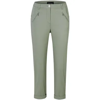 7/8-Hose GOLDNER "Baumwollhose mit Formbund", Damen, Gr. 54, N-Gr, grün (baummoos), Obermaterial: 97% Baumwolle CO. 3% Elasthan EL., normal, Hosen 7/8-Hose, Ohne