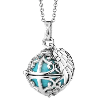 Engelsrufer Damen Halskette aus Sterling Silber mit Anhänger Silber in der Größe XS mit Flügelanhänger«, blau