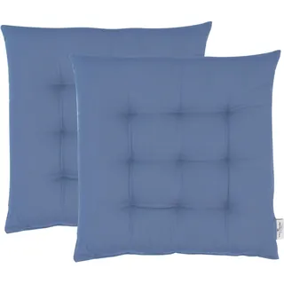 TOM TAILOR HOME Sitzkissen »Dove«, TOM TAILOR unifarbenes, abgestepptes Sitzkisssen DOVE, 2er Pack, blau