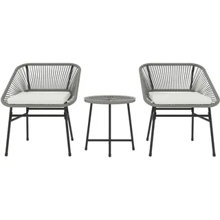 Outsunny Gartenmöbel-Set,, Dunkelgrau Metall, Gartenmöbel Gartenmöbel-Sets