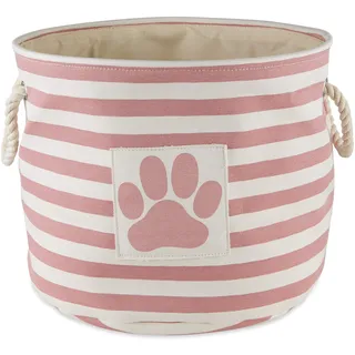 Bone Dry Pet Storage Collection Abfalleimer mit Pfotenabdruckmotiv, klein, rund, Rosa