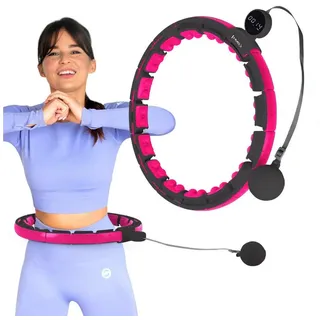 HMS Hhm16 Hula Hoop Schwarz/Rosa Magnetisch Mit Gewicht + Zähler Hms - Schwarz, Rosa