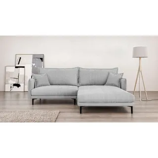 Home Affaire Ecksofa HOME AFFAIRE "ALEXANDRIA mit Recamiere rechts oder links bestellbar, moderne Bezüge", grau (hellgrau), B:246cm H:86cm T:190cm, 100% Polyester, Sofas, Ecksofa, L-Form mit Wellenunterfederung, Maße: B/H/T 246/86/190 cm