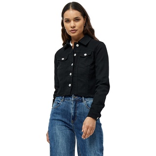 Desires Damen Lola Cropped Denim Schwarze Jacken UK | Herbstjacke Größe S Kurze Jeansjacke, 9000 Black, S