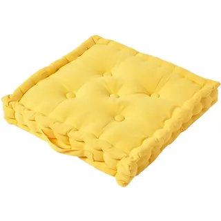 Homescapes Sitzkissen gelb 50/50/10 cm – Bodenkissen unifarben , Textil , Füllung: Polyester , Quadratisch , 50x10x50 cm , Oeko-Tex® Standard 100 , Heimtextilien, Wohntextilien, Kissen