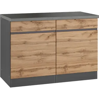 Held Unterschrank Turin 120 x 86 x 60 cm Graphit/Eiche