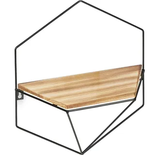 Relaxdays Wandregal Industrial 35 x 31 x 13,5 cm Schwarz/Braun