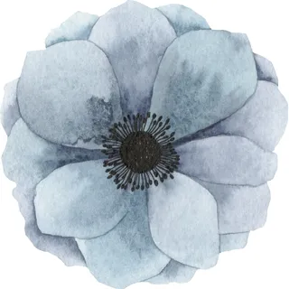 queence Wandtattoo »Kamela« Selbstklebend, Sticker, Blume, Wandsticker, Blüte, blau