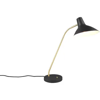meineWunschleuchte Retro Schreibtischlampe Schwarz-Gold