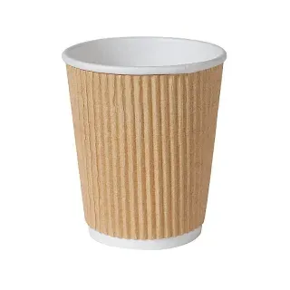 DUNI ecoecho Triple Wall Brown Coffee to GO-Becher, Kaffeebecher aus Papier mit PLA/PBS, 240 ml, 1 Karton = 20 x 25 Stück = 500 Becher