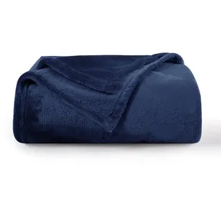 Aisbo Kuscheldecke Flauschig Decke Blau - Fleecedecke 150x200 cm XL Warme Sofa Decke, Kuschlige Wohndecke Marine Blau Weich als Wohnzimmer Blanket Couchdecke für Winter
