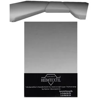 EXKLUSIV HEIMTEXTIL Frottee Spannbettlaken für Wohnmobile 3-teilig 2 Längsbetten + 1 Mittelteil 80% Baumwolle, 20% Polyester Öko - Tex Zertifiziert, Markenqualität, Steghöhe 20 cm, Grau