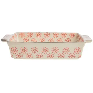 Tranquillo Kuchenform RETRO rot aus Steinzeug Backform Keramik, 21 x 10,5 x 4,5 cm