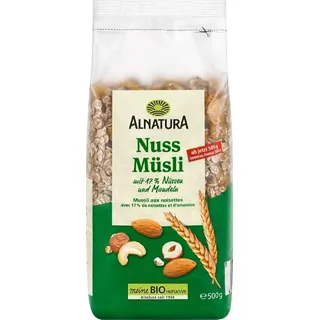 Alnatura Bio Nuss Müsli mit 17% Nüssen & Mandeln, 0,5 kg