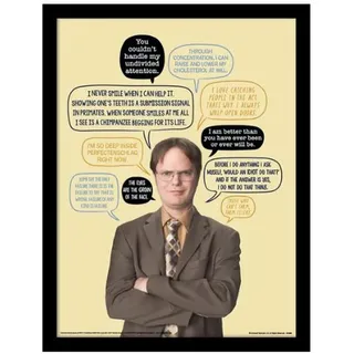 Pyramid International The Office Poster, gerahmt, Sammler-Edition, Design Dwight Zitate, 30 x 40 cm