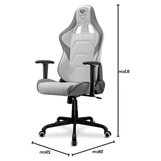 Gaming-Stuhl Armor Elite, Stahlrahmen, atmungsaktives PVC-Leder, 160°-Liegesystem, 120 kg Tragkraft, 2D-verstellbare Armlehne, 5-Sterne-Basis, weiß - Weiß