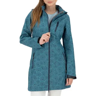DEPROC activ DEPROC-Active Damen, Übergangsjacke Shelby Long, Wind- & Wasserabweisend, Outdoorjacke, Kurzmantel Für Frühling Herbst Softshellmantel, Navy, 38 EU