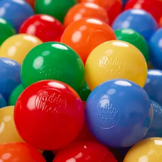 KiddyMoon 1200 ∅ 6Cm Kinder Bälle Für Bällebad Spielbälle Baby Plastikbälle Made In EU, Gelb/Grün/Blau/Rot/Orange