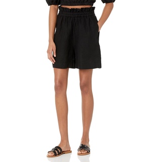 The Drop Damen Priya Leinenshorts zum Hineinschlüpfen, Schwarz, 4XL Große Größen