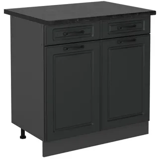 Vicco Schubladenschrank Küchenunterschrank R-Line 80 x 81,6 x 60 cm Grau