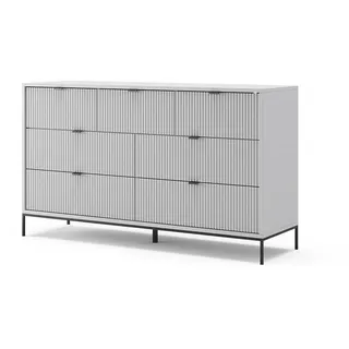 Vicco Sideboard Eliza Grau 140 x 81 cm , Holzwerkstoff , 7 Fächer , 7 Schubladen , Rechteckig , 140x81x42 cm , Kleinmöbel, Kommoden, Sideboards
