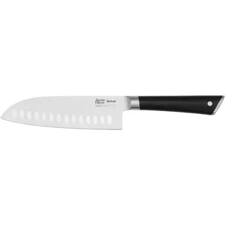 Tefal Jamie Oliver by Tefal Santokumesser 16,5 cm | hohe Schneideleistung | unverwechselbares Design | widerstandsfähige und langlebige Klingen | Edelstahl/Schwarz
