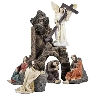 DRW Darstellung von Jesus, der im Garten von Gethsemane aus handbemaltem Harz, 21 cm, Mehrfarbig, Medidas: 18x9x19 cm