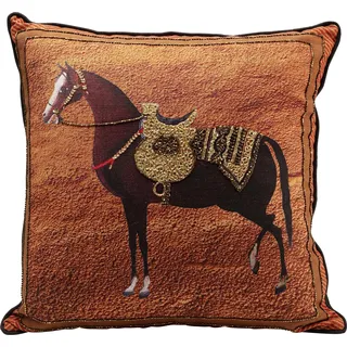 Kare Show Horse, Braun, 45x45 cm, Pferd-Motiv, Abnehmbarer Bezug mit Reißverschluss, Dekokissen inklusive Füllung