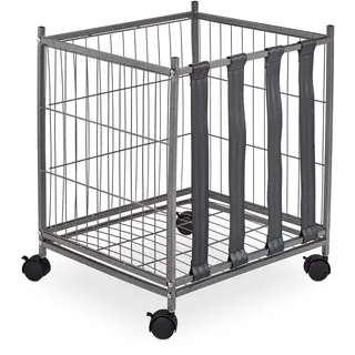 Relaxdays Ballwagen, aus Metall, grau