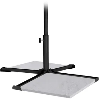 Relaxdays Schirmständer Platten Metall 85 x 85 cm Schwarz