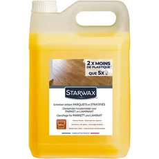 STARWAX - Glanzpflege für Parkett- und Laminatböden - Reinigt und frischt den Glanz auf - Rutschfest - Kein Nachspülen - Hergestellt in Frankreich - 5 l - bis zu 3.600m2