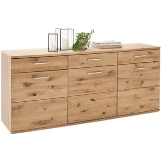 Livetastic Sideboard , Eichefarben , Metall , Asteiche,Eiche,Asteiche , furniert, teilfurniert, massiv , 3 Schublade(n) Schubladen , 180x78x44 cm , Made in Eu , Kleinmöbel, Kommoden, Sideboards