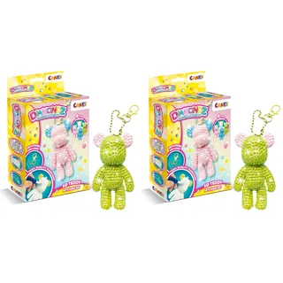 DIAMONDZ CRYSTAL PAINTING - 3D Teddy Keychain Set - DIY Diamond Painting Teddybär Schlüsselanhänger Bastelset, Diamant Malerei Kinder mit Zubehör, 4 Farben (Packung mit 2)